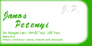 janos petenyi business card